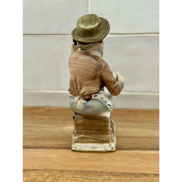 Old Sitting Pipe Man Porcelain Figurine - Picture 3 of 6